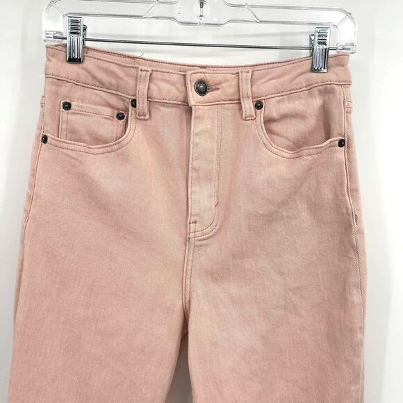 Motel Rocks BOOTLEG JEANS IN BLUSH Medium Light Pink Bootcut Flare Leg Stretch - Picture 5 of 16